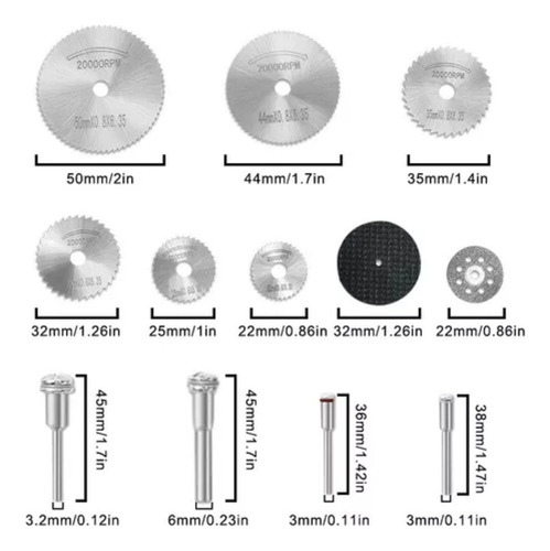 - Juego De 44 Mini Discos De Corte Circulares Con