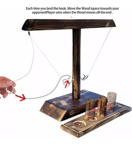 Juego De Beber Hook And Loop Toss Hecho De Madera