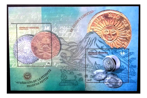 Filatelia 2014 Hb Y Sellos. Acuñación Primera Moneda Patria