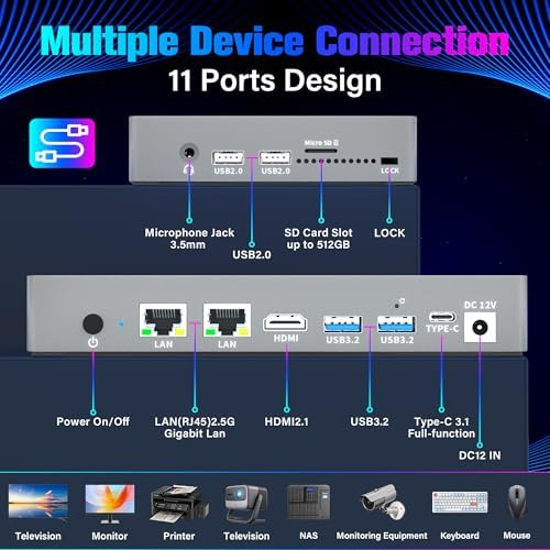 Heigaola Mini Pc 12th Gen N100 Win 11 Pro 7 Pantalla 16 Gb R