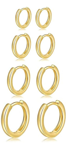 ~? Bmmye Small Gold Huggie Hoop Pendientes Para Mujer 4 Pare