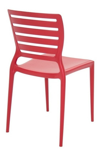 Imagem 3 de 5 de Cadeira de jantar Tramontina Sofia respaldo horizontal, estrutura de cor vermelho, 1 unidade