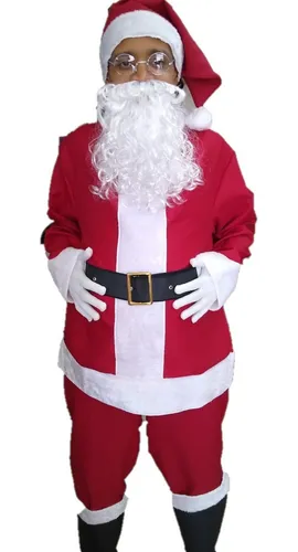 Roupa Papai Noel Adulto C Barba culos luvas Luxo Completo
