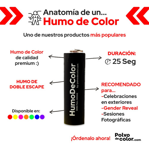Imagen 3 de 7 de Humo De Color Doble Escape - Polvo De Color, Humos De Color