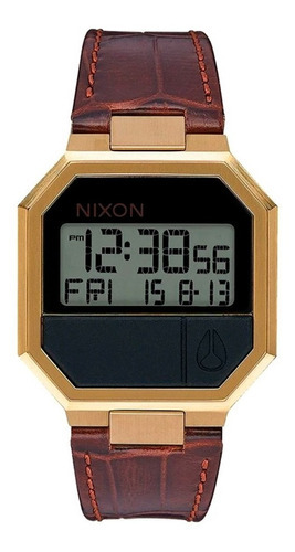Reloj Nixon Unisex Plateado Teller Black Casual A045000 Color de la correa Café