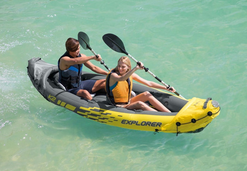 Imagen 2 de 6 de Kayak Inflable Intex 2 Personas Explorer K2 312 X 91 X51cm