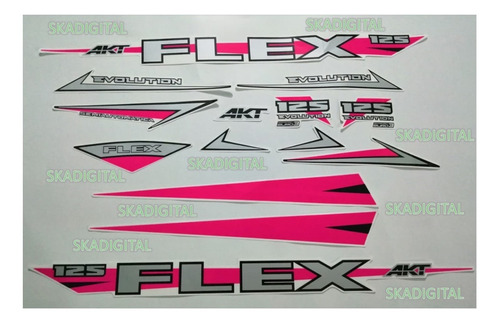 Kit Completo De Calcomanías Akt Flex Evolution 125 (2022)