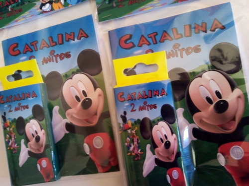 Libritos Colorear Mickey Minnie Personalizado + Lápices X 10
