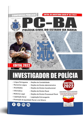 Apostila 2022 Pc-ba Investigador De Polícia Civil | Parcelamento sem juros