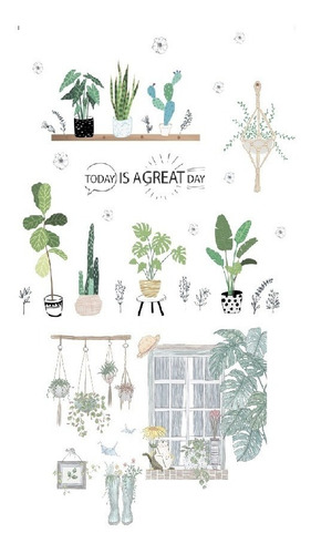 Pegatinas De Vinilo Plantas Verdes 2 Diseños