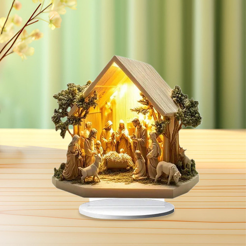 Estatuilla De Belén Navideño, Estatua Plana Casa 20x20cm