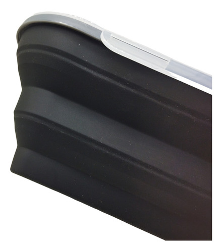 Pote Porta Pizza Em Silicone Retrátil Com Divisória 5 Fatias Cor Preto