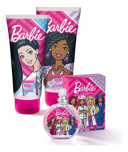 Kit Barbie Profissoes Jequiti Colonia + Shampoo E Condicionador Barbie Original