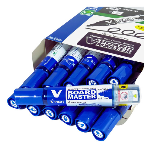48 Marcadores Pincel Quadro Branco Pilot Recarregável Vboard