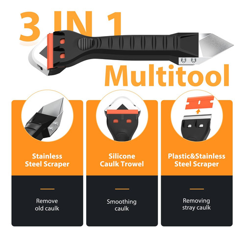 Silicone Caulking Tool Caulk Remover 3 In 1 - Upgraded Grout