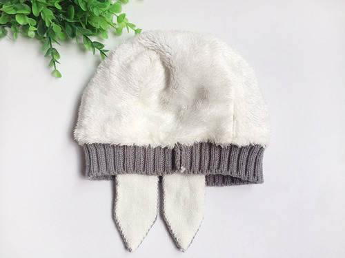 Gorro Tejido A Ganchillo Con Orejas De Conejo For Bebé Y Ni