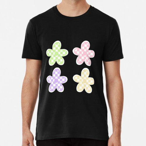 Remera Flores A Cuadros Algodon Premium