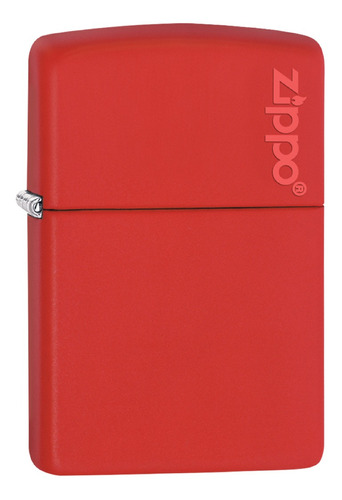 Imagen 1 de 10 de Encendedor Zippo Lighter Red Matte With Logo Rojo