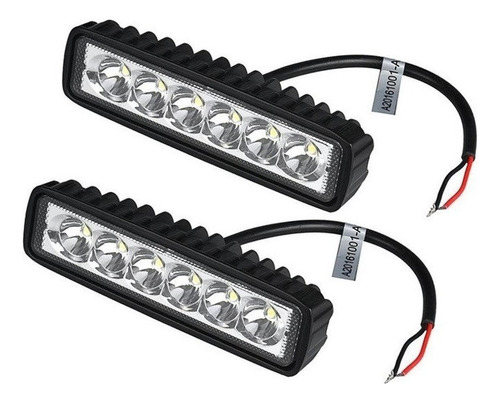 2 Exploradoras En Barra 6000lm 6 Led Fija  Moto/carro