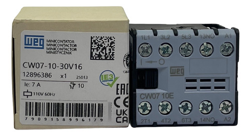Minicontator Tripolar Weg 7a 110v 1na Cw07-10-30v16