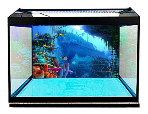 Imagem 3 de 5 de Papel De Parede Adesivo Decorativo Fundo Aquário Fd9 41x138