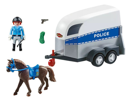 Playmobil | Policía Con Caballo Y Remolque | 6922