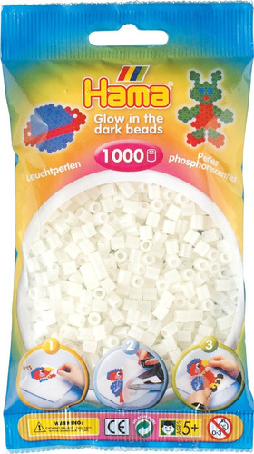 Hama Beads Midi Perler 1000 Unid. Color Blanco Luminiscente