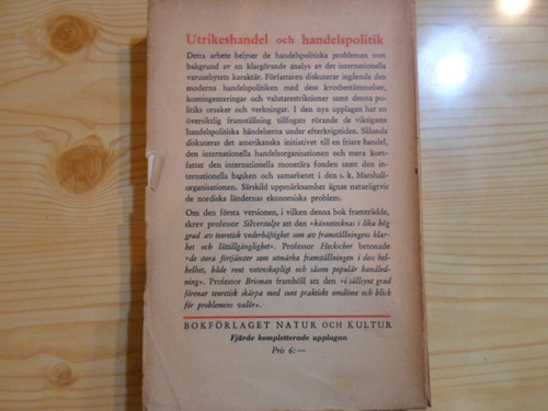 Utrikeshandel Och Handelspolitik - Bertil Ohlin