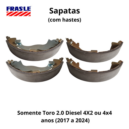 Sapatas Com Hastes E Par Cilindros Roda Fiat Toro 2.0 Diesel