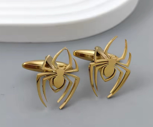 Mancuernillas Gemelos Spider Gran Calidad Araña Dorado