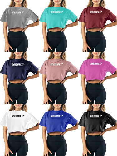 Crop Top Supreem Gymshark Oversized Playera Ombligera Licra
