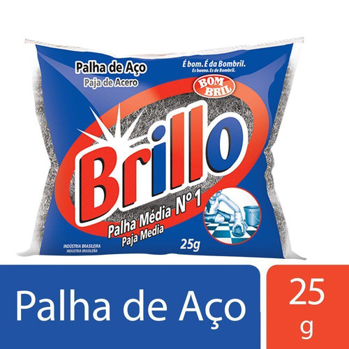 Palha de Aço Média Nº1 Brillo 25g