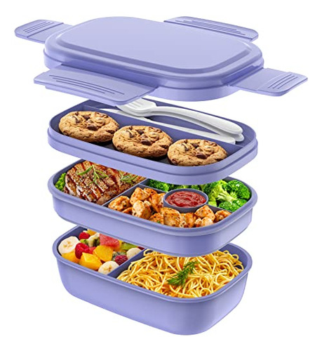 Caja Bento Apilable Para Adultos Y Niños, Gran Capacidad De 