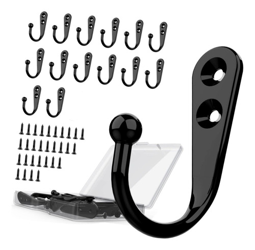 15 Ganchos De Pared Para Ropa Con Tornillos Para Colgar