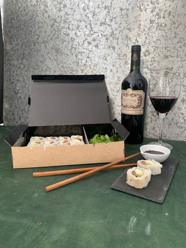 100 Cajas Sushi Rectas Grandes (27x18x5,5cm) Delivery