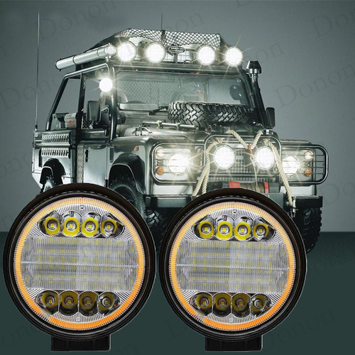 Imagem 7 de 8 de Kit 10 Farol De Milha Redondo Led 12-24v Trator Agricola 72w