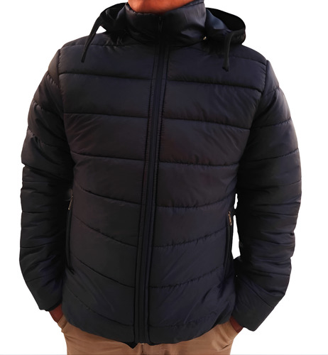 Campera Hombre Inflable Con Capucha - Invierno - Abrigada