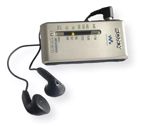 Sony SRF-S84, walkman supercompacto con radio FM/AM, tapones para audífonos  Sony MDR Fontopia (plateado)