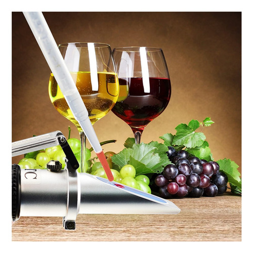 3 En 1 Refractómetro De Uva Y Alcohol Rhw25 Atc 0-25% Vol Y