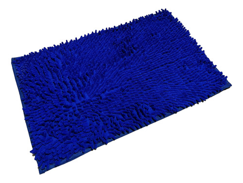 Limpia Pie De Baño Suave 40×60cm Colores Pelo Largo Color Azul Liso