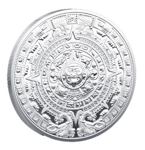 Moneda De Color Plata Del Calendario Azteca México 