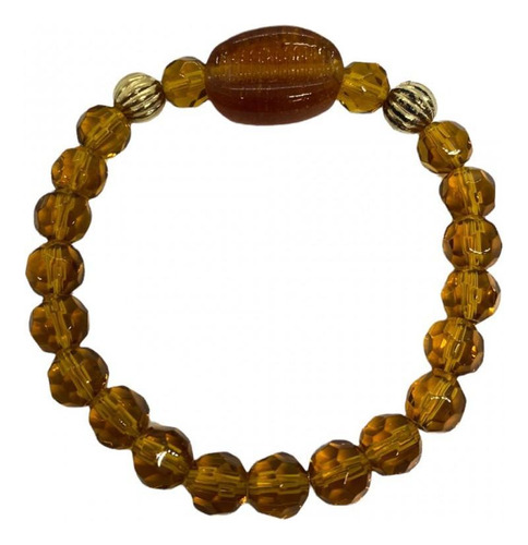 Pulseira Oxum Búzios Cor Amarelo Ambar Cristal E Silicone