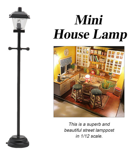 Modelo De Farola Led De Metal En Miniatura 1:12 Mini House