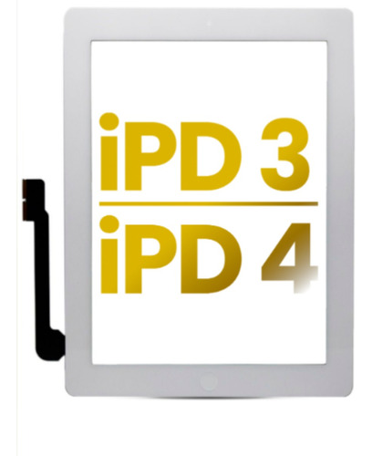 Digitizer Touch Táctil Compatible iPad 3 Y 4 Blanco Y Negro