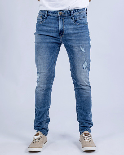 Jeans  Skinny Para Hombre Ufo Milo Azul Claro Oferta