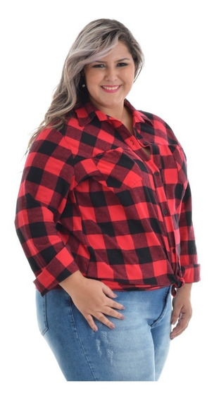 camisa xadrez feminina no mercado livre