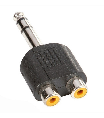 Adaptador De 2 Rca Hembra A Plug Macho Estereo 6.3 Mm 1/4 