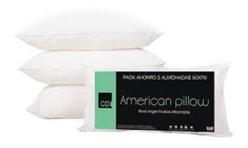 Imagen 1 de 2 de Almohada Pack X2 Cdi American Pillow Vellon Siliconado 70x40