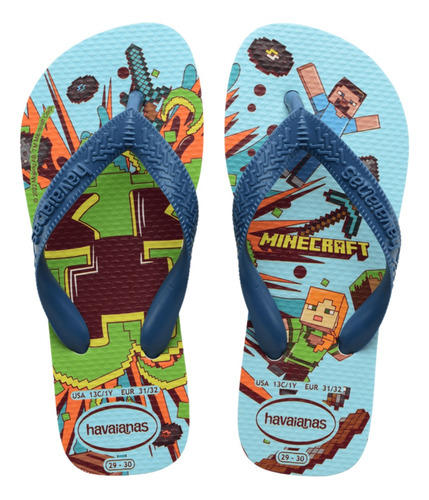 Chinelo Havaianas Infantil Kids Minecraft Sandalia Original