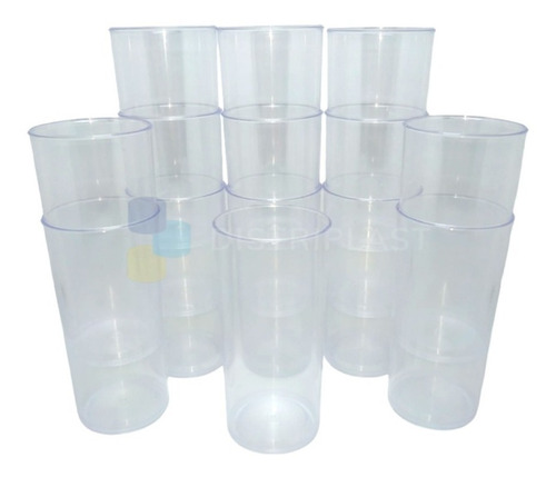 Imagen 1 de 10 de Vasos De Plástico Transparente Vasos Acrílico Alto 250ml X50